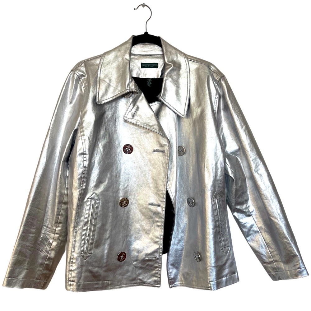 Ralph Lauren women’s navy-style jacket in silver, Sz 2x